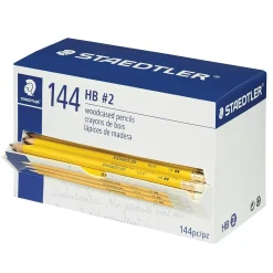 Staedtler Pre-Sharpened Wooden Pencil, 0.7mm, #2 Medium Lead, 144/Box (13247C144A02NA) New