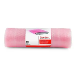 Staples 3/16" Anti-Static Bubble Roll, 24" x 30', AF23Pink (4069427)* Bubble Rolls
