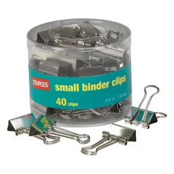 Staples 0.75" Binder Clips, Small, Silver, 40/Pack (32006) Discount