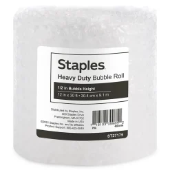 Staples 1/2" Bubble Roll, 12" x 30', Clear (4069423)* Bubble Rolls
