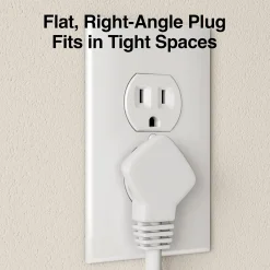 Extension Cords<Staples 6' Extension Cord, 3-Outlet, White (22134)