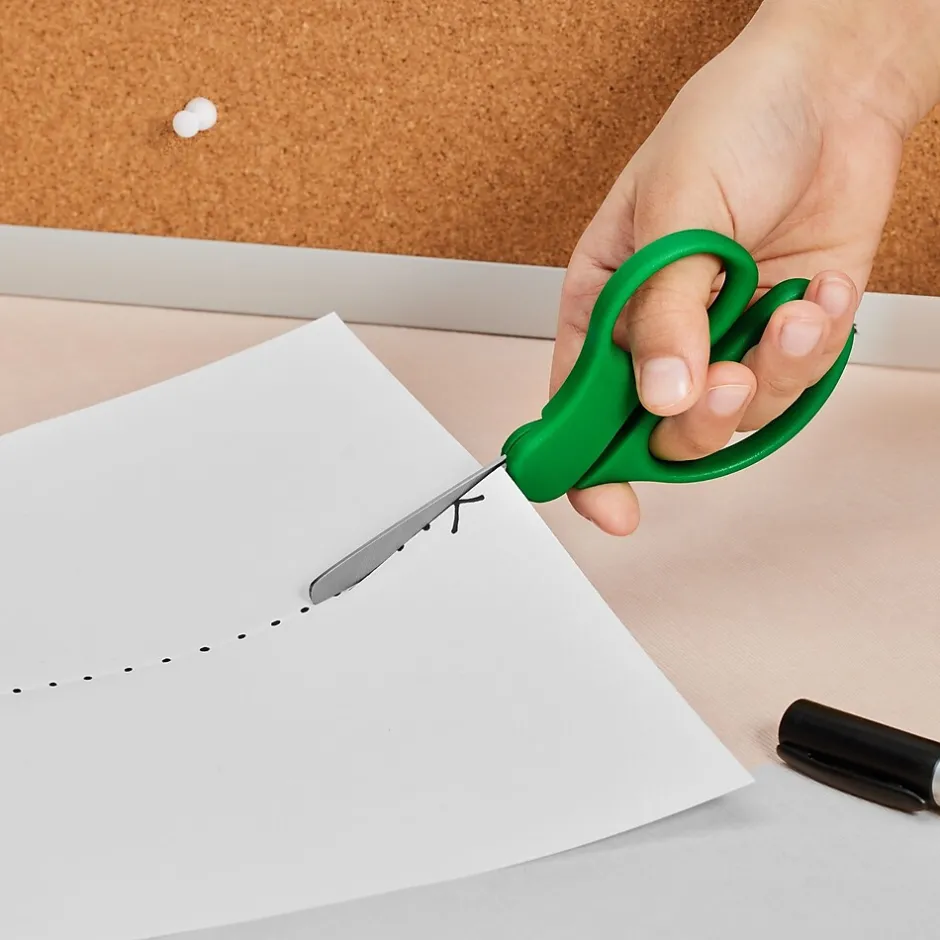 Staples 5" Kids Blunt Tip Stainless Steel Scissors, Straight Handle, Right & Left Handed (TR55052) Clearance