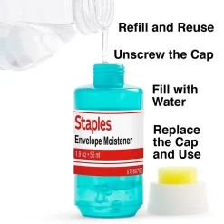 Staples 2 oz. Envelope Moistener, Blue (ST160788-CC)* Finger Pads