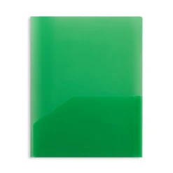 Staples 2 Pocket Plastic Presentation Folder, Letter Size, Green (ST26383-CC) Best