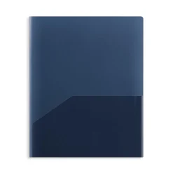 Staples 2 Pocket Plastic Presentation Folder, Letter Size, Navy (ST26384-CC) Hot