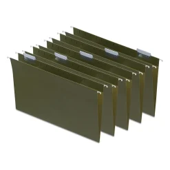 Staples ® 95% Recycled Heavy Duty Hanging File Folders, 1/5-Cut Tab, Legal Size, , 25/Box (ST116830/116830) Standard Green