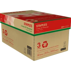 30% Recycled 8.5" x 11" 3-Hole Punch Copy Paper, 20 lbs., 92 Brightness, 500/Ream,10 Reams/Carton (112370) Copy Paper