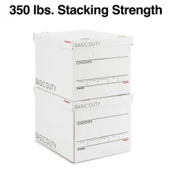 Staples 65% Recycled Corrugated File Box Lift Off Lid, Letter/Legal Size, White/Black, 10/Pack (23325011) Outlet