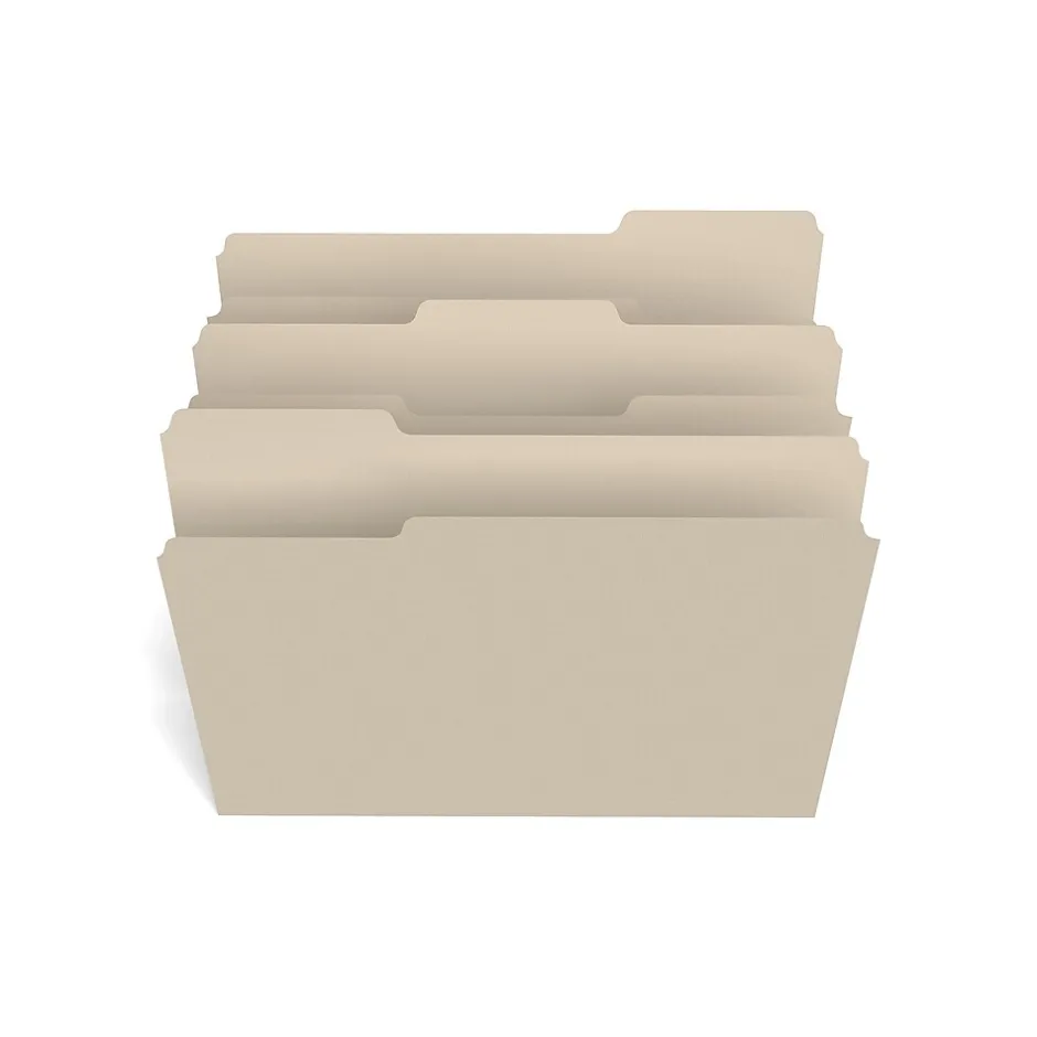 Staples 30% Recycled File Folder, 1/3-Cut Tab, Letter Size, Manila, 500/Carton (ST56675CT) Online