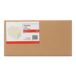 Staples 30% Recycled File Folders, 1/3-Cut Tab, Letter Size, Manila, 250/Box (ST56673-CC) Clearance