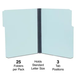 Staples 60% Recycled Heavyweight File Folders, 1/3-Cut Tab, Letter Size, Blue, 25/Box (ST606798) Online