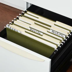 Staples 100% Recycled Reinforced Recycled Hanging File Folder, 1/3-Cut Tab, Letter Size, Standard Green, 25/Box Hot