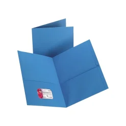 Staples 10% Recycled Smooth 2-Pocket Paper Presentation Folder, , 10/Pack (13381-US) Light Blue Discount