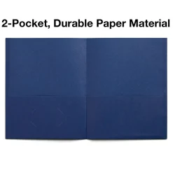 Staples 10% Recycled Smooth 2-Pocket Paper Presentation Folder, , 10/Pack (ST13377) Dark Blue