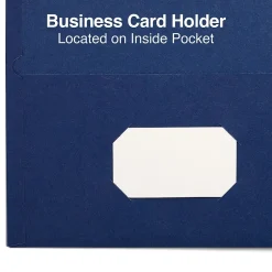 Staples 10% Recycled Smooth 2-Pocket Paper Presentation Folder, , 10/Pack (ST13377) Dark Blue