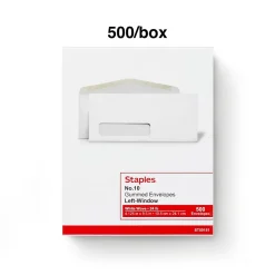 Staples #10 Window Envelopes, 4 1/8