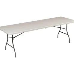 Sale 8' x 30" Heavy Duty Plastic Folding Table, White (79233/54273) Folding Tables