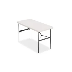 New 4' x 24" Heavy Duty Plastic Folding Table, Gray (79203/54406) Folding Tables
