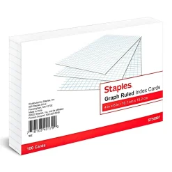 Sale ™ 4" x 6" Index Card, Graph Ruled, White, 100/Pack (TR50997) Index Cards