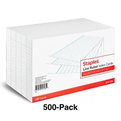 Discount 5" x 8" Index Cards, Lined, White, 500/Pack (TR51006) Index Cards