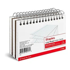 Sale 3" x 5" Index Cards, Lined, White, 50 Cards/Pack, 3 Pack/Carton (TR50991) Index Cards