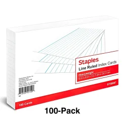 ™ 5" x 8" Index Cards, Lined, White, 100/Pack (TR50987) Index Cards