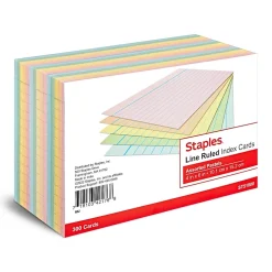 Online 4" x 6" Index Cards, Lined, Assorted Colors, 300/Pack (TR51000) Index Cards