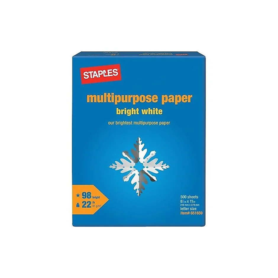 Outlet 8.5" x 11" Multipurpose Paper, 22 lbs., 98 Brightness, 500/Ream (22098) Multipurpose Paper