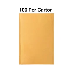 Staples 9.25" x 11" Self-Sealing Bubble Mailer, #2, Kraft, 100/Carton (ST56581B)* Padded Mailers