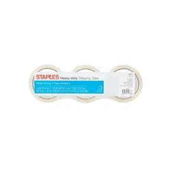 Staples ® 1.88" x 43.7 yards, Heavy Duty Shipping Tape, Clear, 3 Rolls (ST-HM-40-3)* Packing Tape
