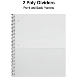 Staples ® Accel Poly 2-Subject Subject Notebooks, 8.5