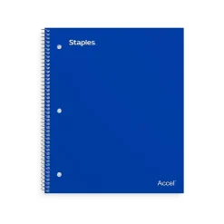 Staples Accel 1-Subject Subject Notebook, 8-1/2" x 11", Graph Ruled, Assorted, 12/Pack (25855CT) Clearance