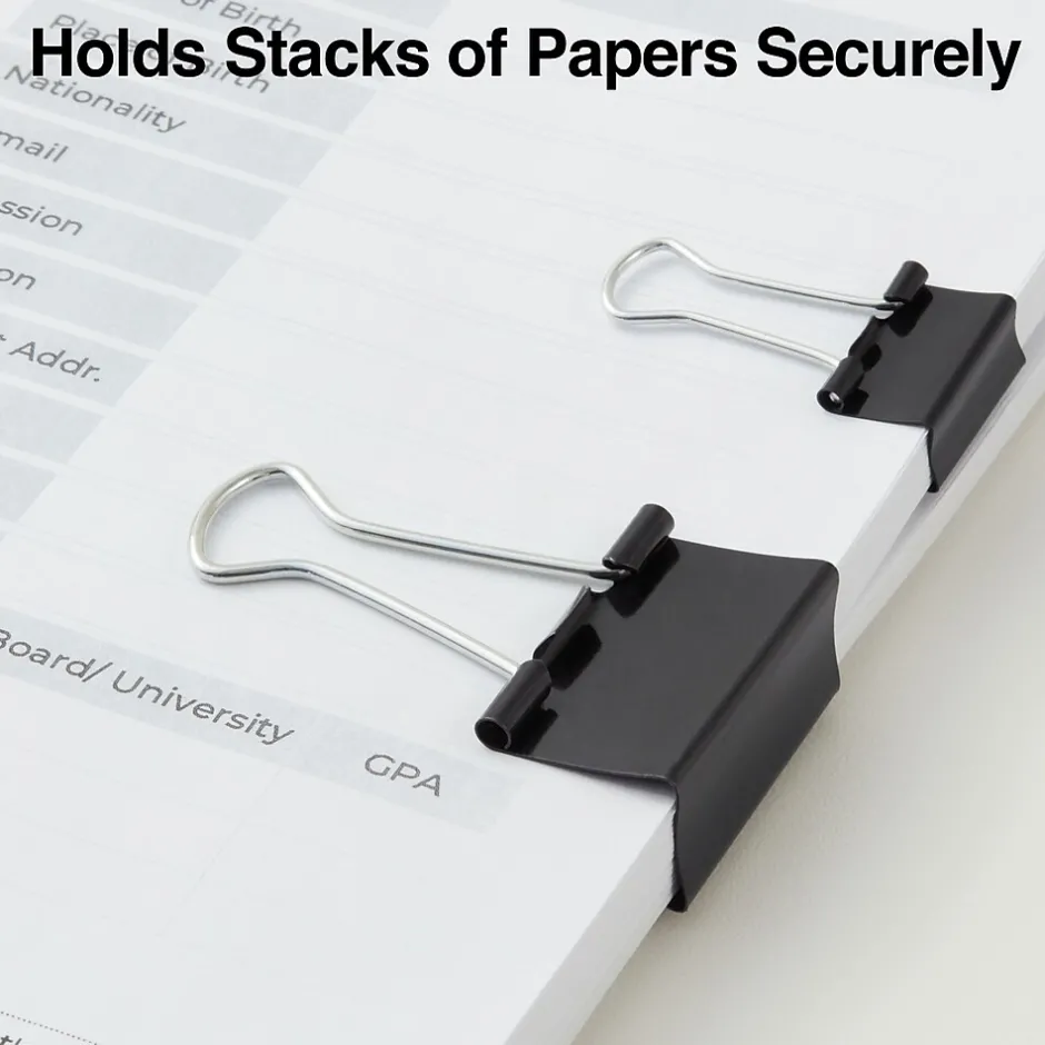 Staples Assorted Binder Clips, 1" Capacity, Black, 60 Clips/Pack (ST15339-CC) Online