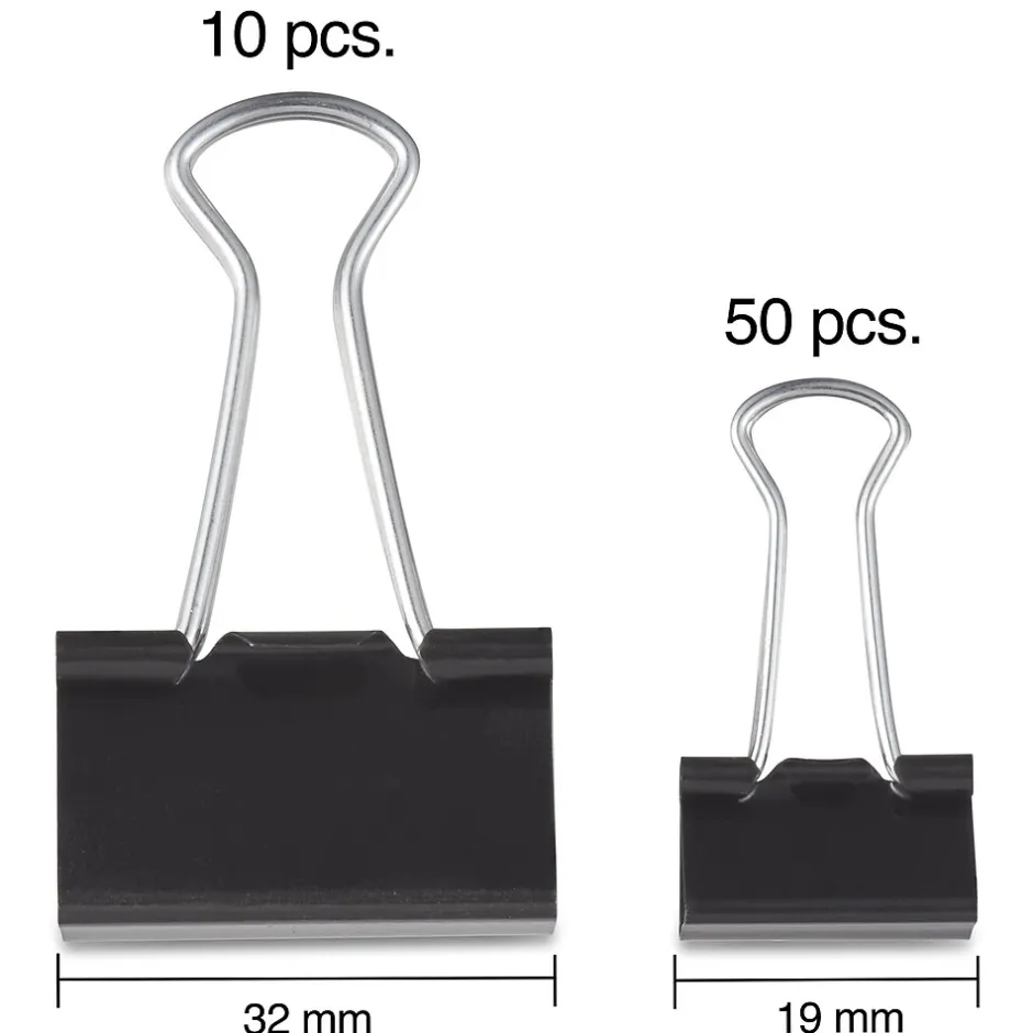 Staples Assorted Binder Clips, 1" Capacity, Black, 60 Clips/Pack (ST15339-CC) Online