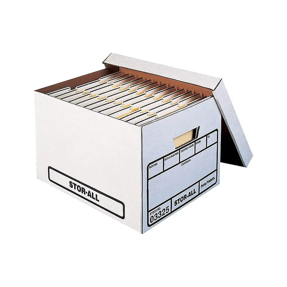 Staples Basic Duty Corrugated File Boxes, Letter/Legal Size, White, 15/Pack (33250) Outlet