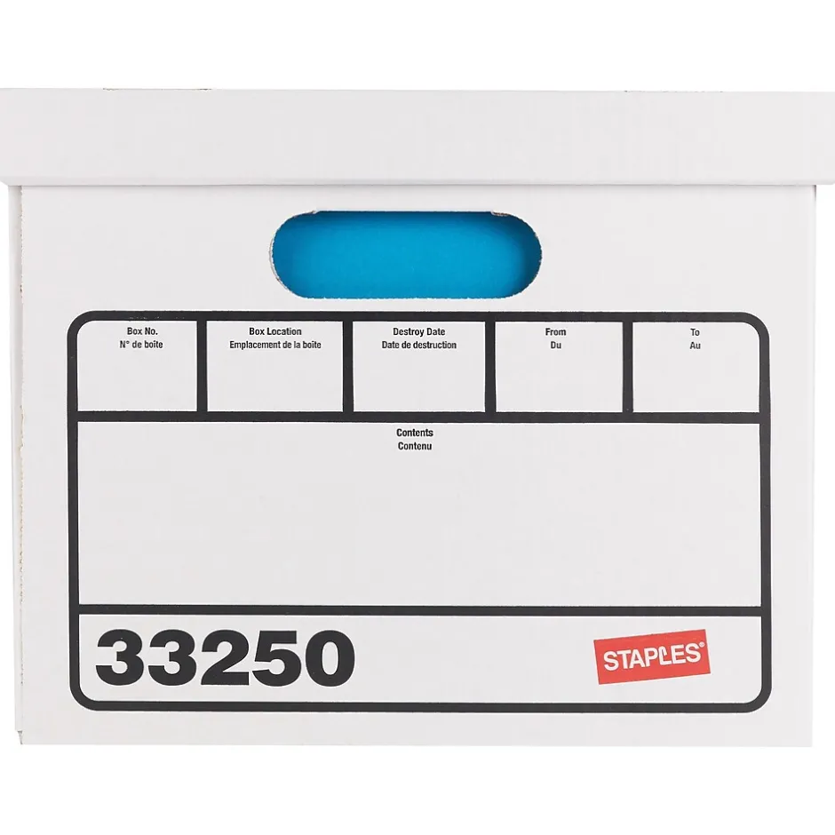 Staples Basic Duty Corrugated File Boxes, Letter/Legal Size, White, 15/Pack (33250) Outlet