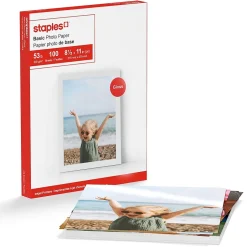 Online Basic Glossy Photo Paper, 8.5"W x 11"L, 100/Pack (19900/13607) Photo Paper
