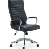 Clearance Bentura Ergonomic Bonded Leather Swivel Managers Chair, Black (53234) Office Chairs