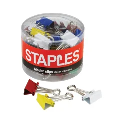 Staples Binder Clips, Assorted Colors, 30/Pack (15345) Discount