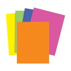 Clearance Brights Multipurpose Colored Paper, 24 lbs., 8.5" x 11", Assorted Neon, 500/Ream (20201) Multipurpose Paper