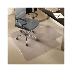 Clearance Carpet Chair Mat with Lip, 45" x 53", Designed for Medium-Pile Carpet, Clear Vinyl (122233) Chair Mats