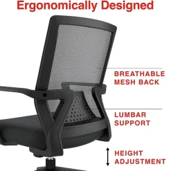 New Cartwright Ergonomic Fabric Swivel Task Chair, Black (ST62400) Office Chairs