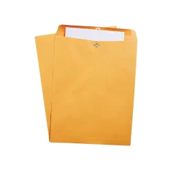 Staples Clasp & Moistenable Glue Kraft Catalog Envelopes, 10"L x 15"H, Brown, 100/Box (535021/19814)* Catalog