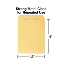 Staples Clasp & Moistenable Glue Kraft Catalog Envelope, 11 1/2" x 14 1/2", Brown, 100/Box (ST17748-CC)* Catalog