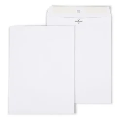 Staples Clasp Catalog Envelopes, 9"L x 12"H, White, 100/Box (570253/14210)* Security Tinted
