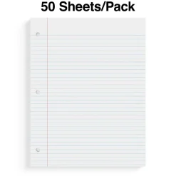 Staples ® College Ruled Filler Paper, 8.5" x 11", 50 Sheets/Pack (ST22643D) Clearance