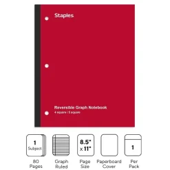 Staples ® Combo 1-Subject Subject Notebooks, 8.5" x 11", Specialty Ruled, 100 Sheets, Assorted (06497) Online