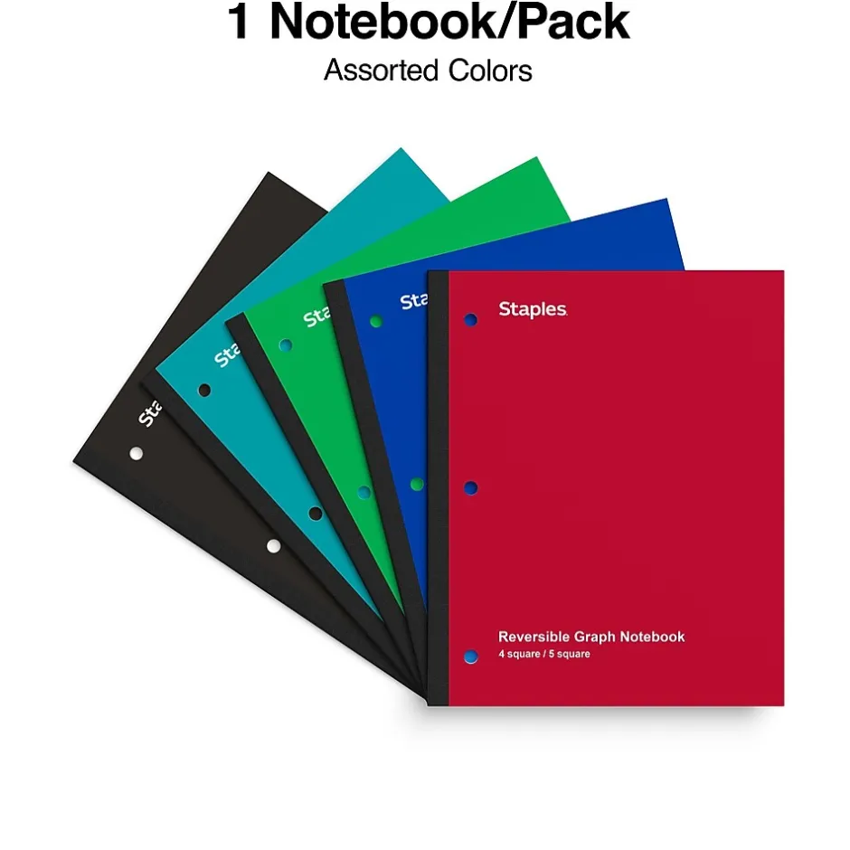 Staples ® Combo 1-Subject Subject Notebooks, 8.5" x 11", Specialty Ruled, 100 Sheets, Assorted (06497) Online