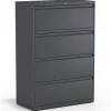 Clearance Commercial 4-Drawer Lateral File Cabinet, Letter/Legal Size, Lockable, 52.5"H x 36"W x 18.63"D, Charcoal (60944/20886) File Cabinets