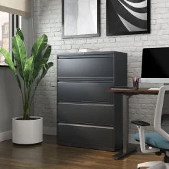 Clearance Commercial 4-Drawer Lateral File Cabinet, Letter/Legal Size, Lockable, 52.5